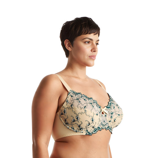 Women's Lightly Padded Underwire Embroidery Lace Bra