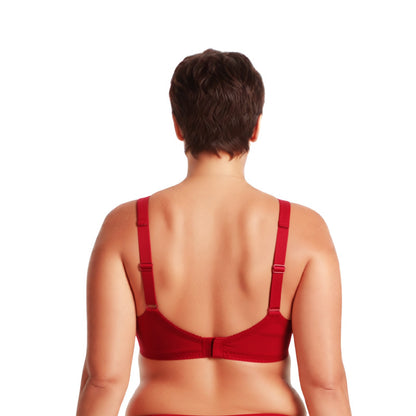 Women's Plus Size Unlined Underwire Lace Bra with Cushion Straps