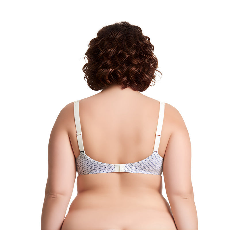 Women's Plus Size Unlined Underwire Lace Bra with Cushion Straps