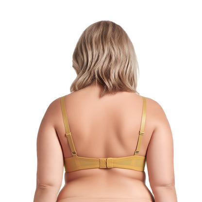 Women's Plus Size Push Up Add 1 and a half Cup Underwire Mesh Bra