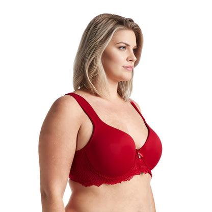 Women's Lightly Padded Underwire Lace Bra with Padded Shoulder Straps