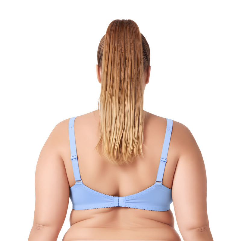 Women's Plus Size Minimizer Wirefree Unlined Bra with Embroidery Lace