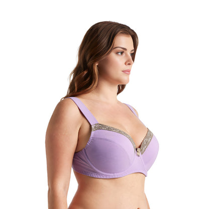 Women's Plus Size Underwired Unlined Balconette Cotton Bra