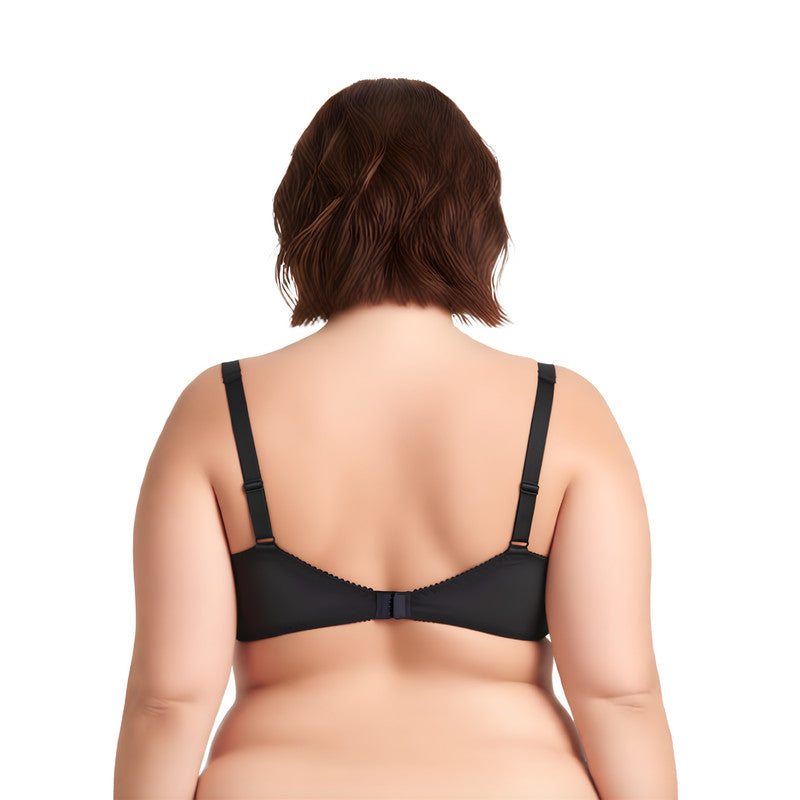 Plus Size Minimizer Unlined Wireless Bra with Lace Embroidery