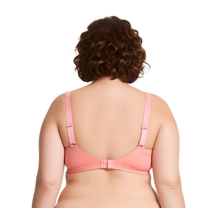Plus Size Minimizer Underwire Bra With Lace Embroidery