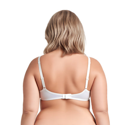 Women's Plus Size Unlined Underwire Lace Bra with Cushion Straps