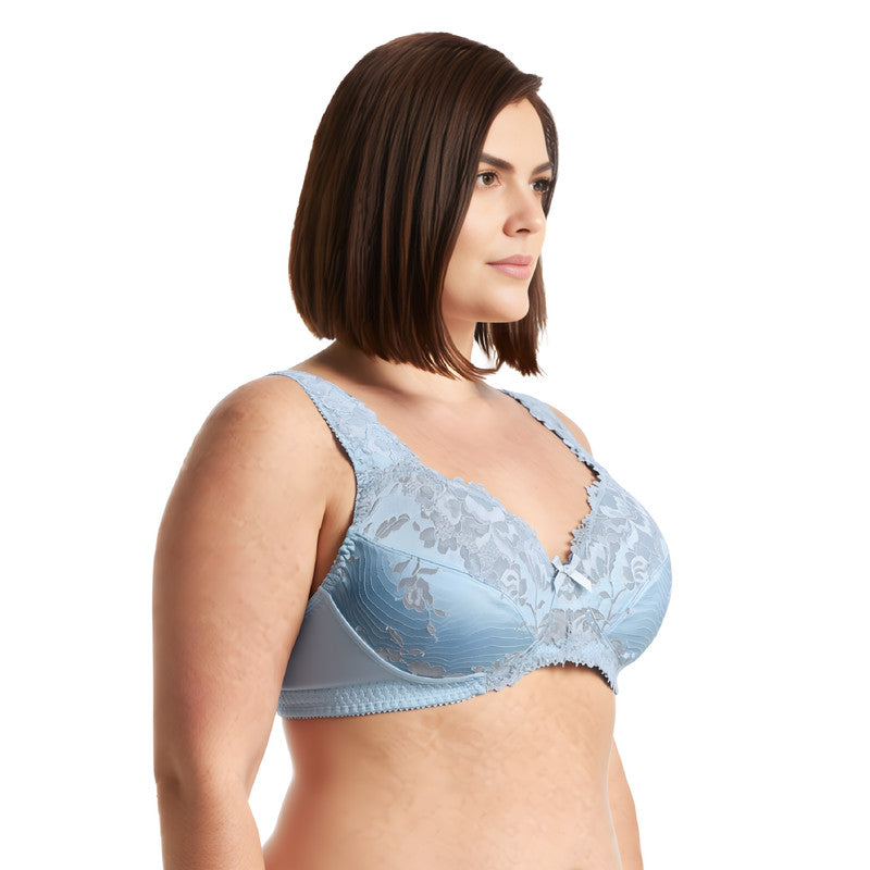 Women's Plus Size Minimizer Unlined Wirefree Lace Full Coverage Bras