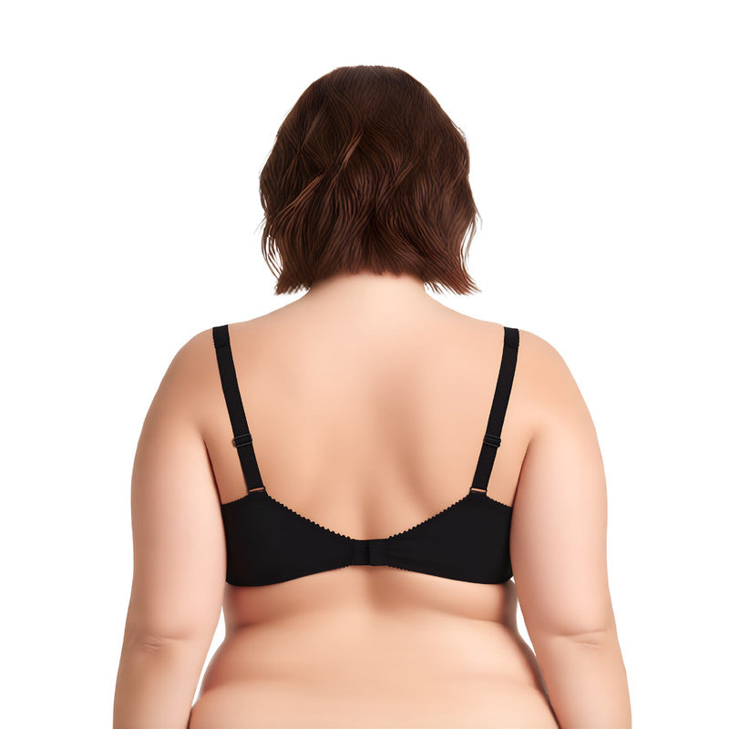 Women's Plus Size Minimizer Underwire Bra with Lace Embroidery