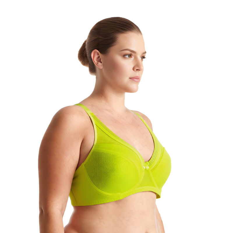 Women's Plus Size Unlined Minimizer Full Coverage Mesh Underwire Bra