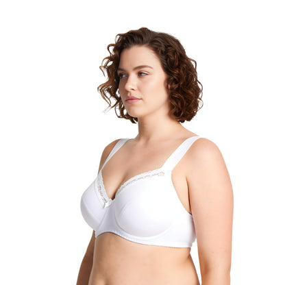 Women's Plus Size Underwired Unlined Balconette Cotton Bra