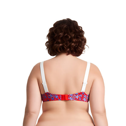 Women's Plus Size Underwired Unlined Balconette Cotton Bra