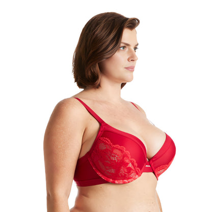Women's Plus Size Push Up Add 1 Cup Underwire Perfect Shape Lace Bra