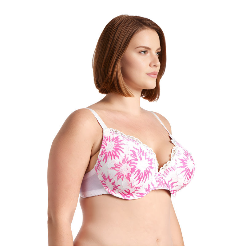Women's Plus Size Full Coverage Lightly Padded Underwire Lace Bra