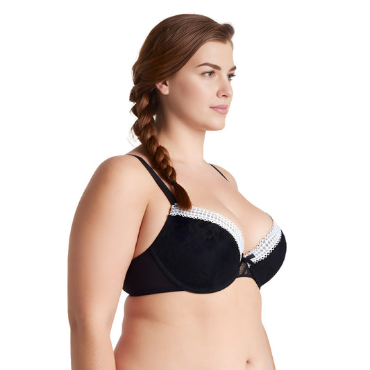 Women's Plus Size Lightly Padded Balconette Lace Underwire Bra