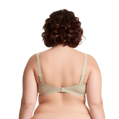 Women's Plus Size Minimizer Wireless Unlined Bra with Embroidery Lace