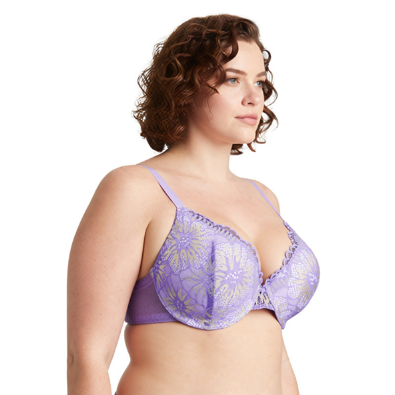 Women's Plus Size Full Coverage Lightly Padded Underwire Lace Bra
