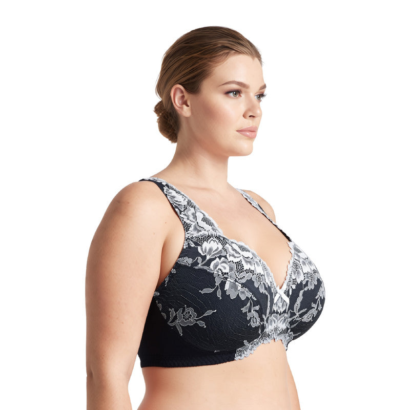 Women's Plus Size Minimizer Unlined Wireless Lace Full Coverage Bras