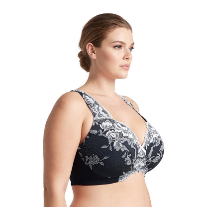 Women's Plus Size Minimizer Unlined Wireless Lace Full Coverage Bras