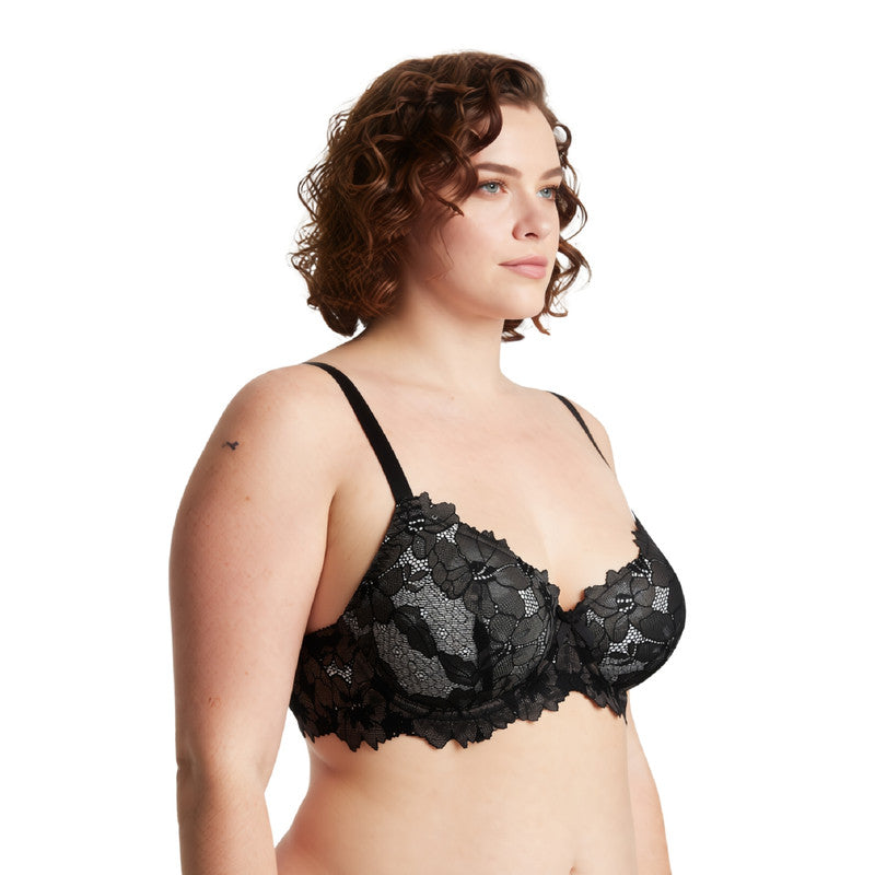 Women's Plus Size Push Up Add 1 Cup Underwire Perfect Shape Lace Bras