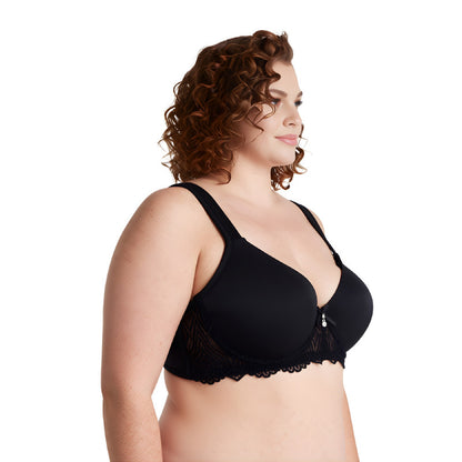 Women's Lightly Padded Underwire Lace Bra with Padded Shoulder Straps