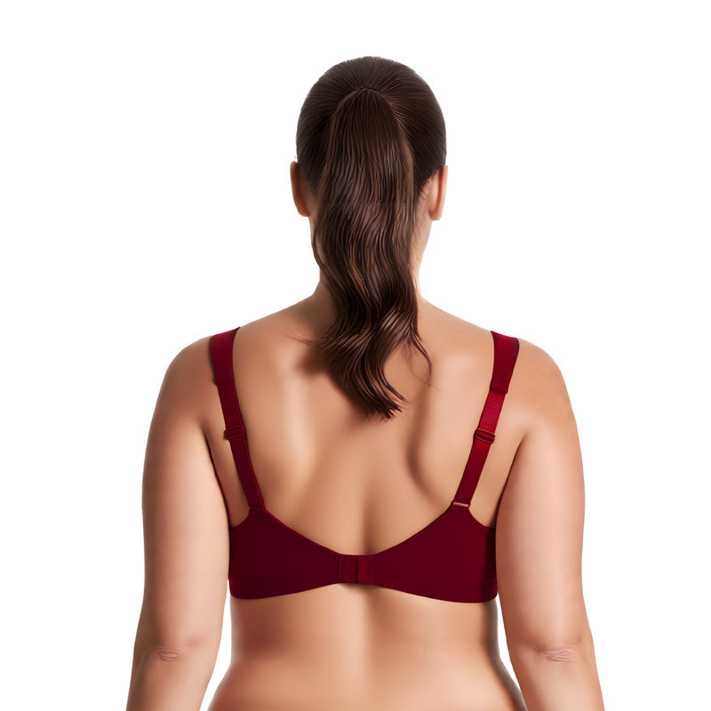 Plus Size Unlined Minimizer Wire Free Bra with Embroidery Lace