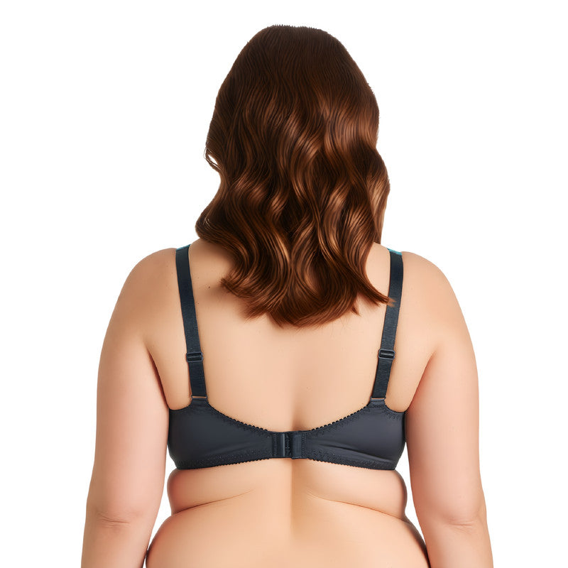 Women's Minimizer Unlined Underwire Bra With Lace Embroidery