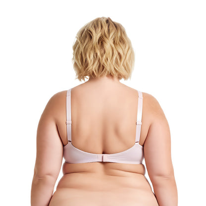 Women's Plus Size Minimizer Underwire Unlined Bra with Embroidery Lace