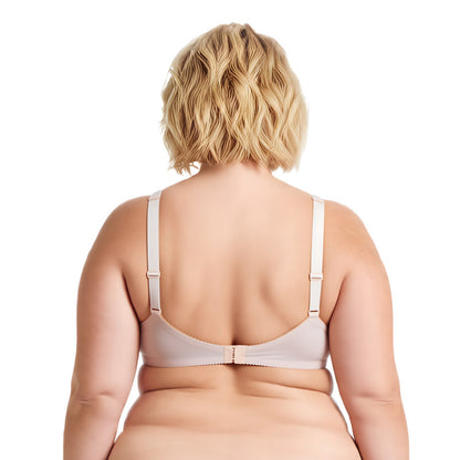 Women's Plus Size Unlined Underwire Lace Bra with Cushion Straps