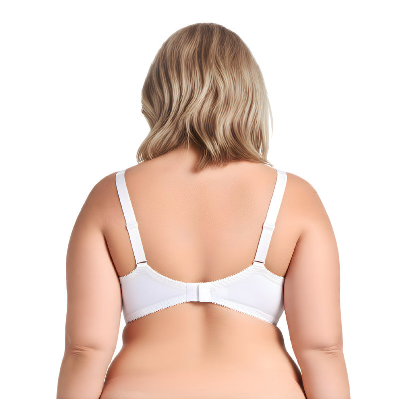 Women Plus Size Minimizer Underwire Unlined Bra with Embroidery Lace