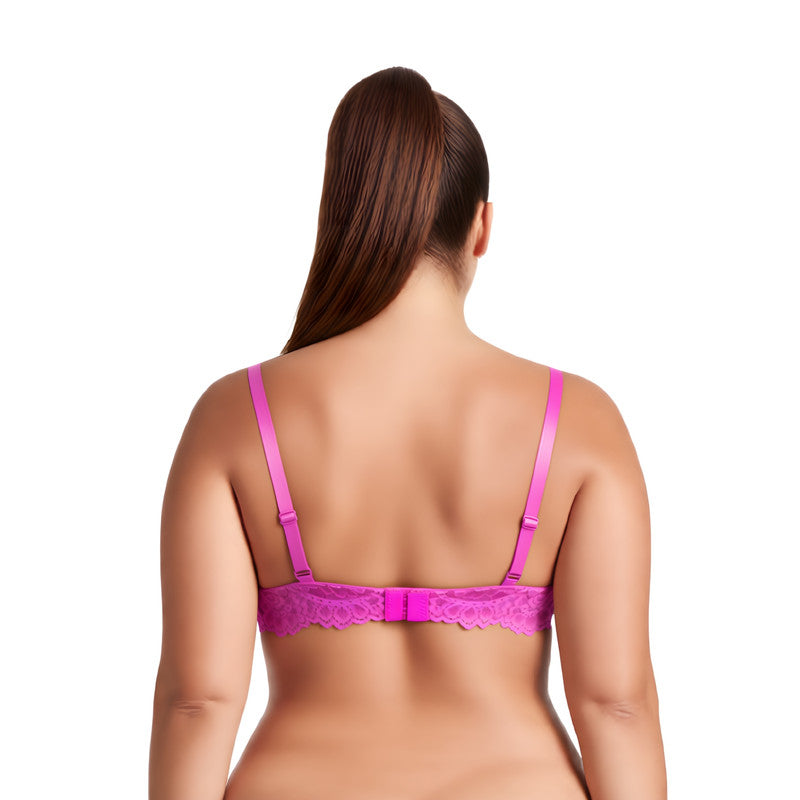 Women's Underwire Plus Size Push Up Add 1 and a Half Cup Lace Bras