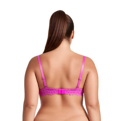 Women's Underwire Plus Size Push Up Add 1 and a Half Cup Lace Bras