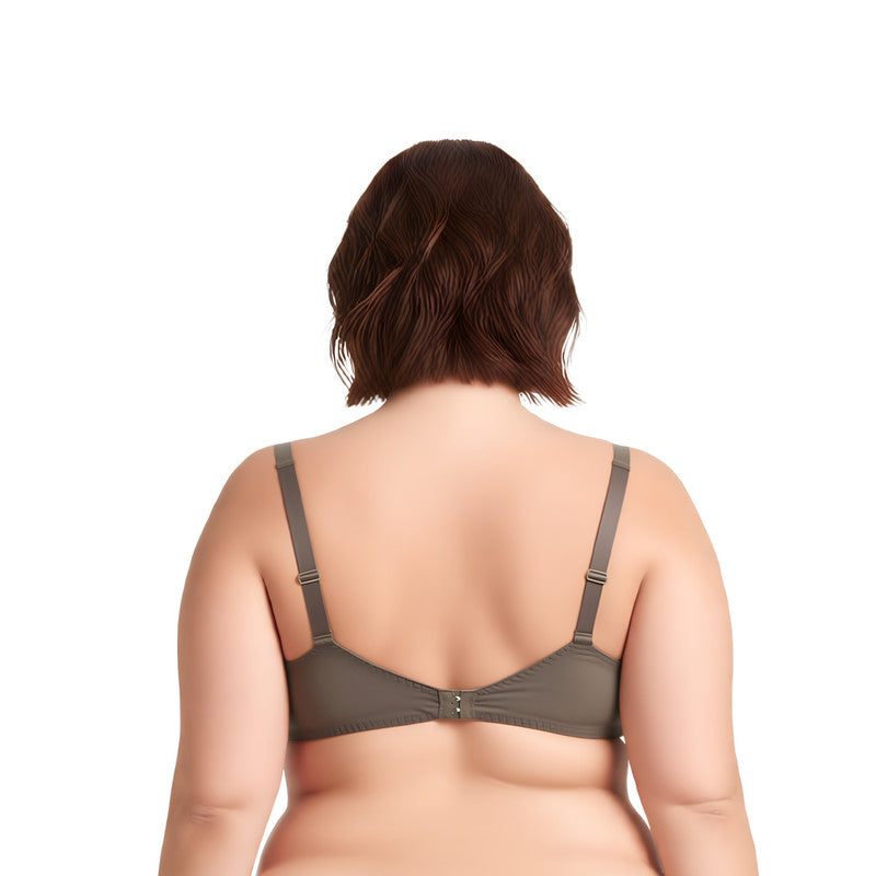 Plus Size Minimizer Underwire Unlined Bra with Embroidery Lace