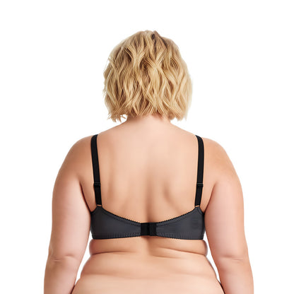 Women's Plus Size Unlined Underwire Lace Bra with Cushion Straps