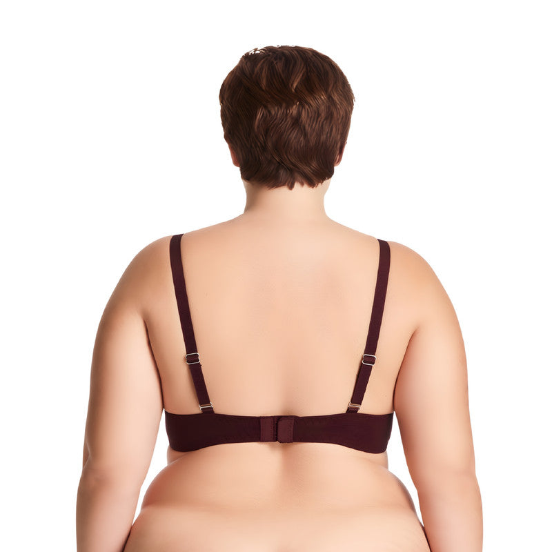 Women Plus Size Underwire Add 1 and a Half Cup Push Up Lace Mesh Bra