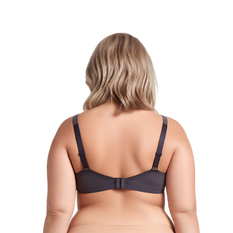 Plus Size Unlined Minimizer Underwire Bra with Embroidery Lace