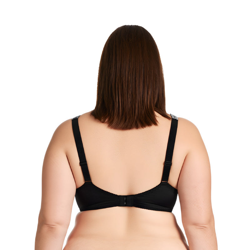 Women's Minimizer Unlined Underwire Bra with Lace Embroidery