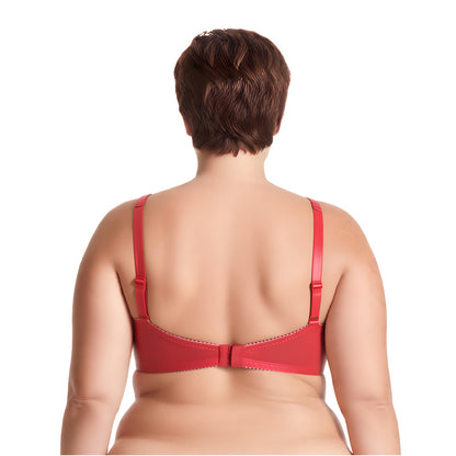 Women's Plus Size Unlined Underwire Lace Bra with Cushion Straps