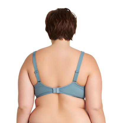 Women's Plus Size Unlined Underwire Lace Bra with Cushion Straps