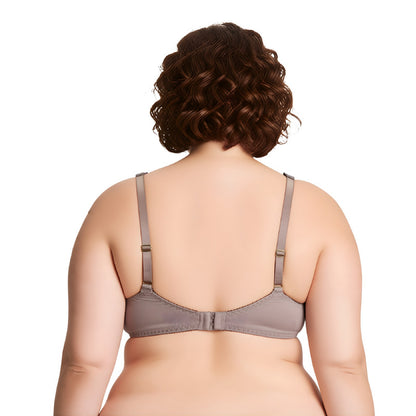 Women's Minimizer Unlined Underwire Bra with Lace Embroidery