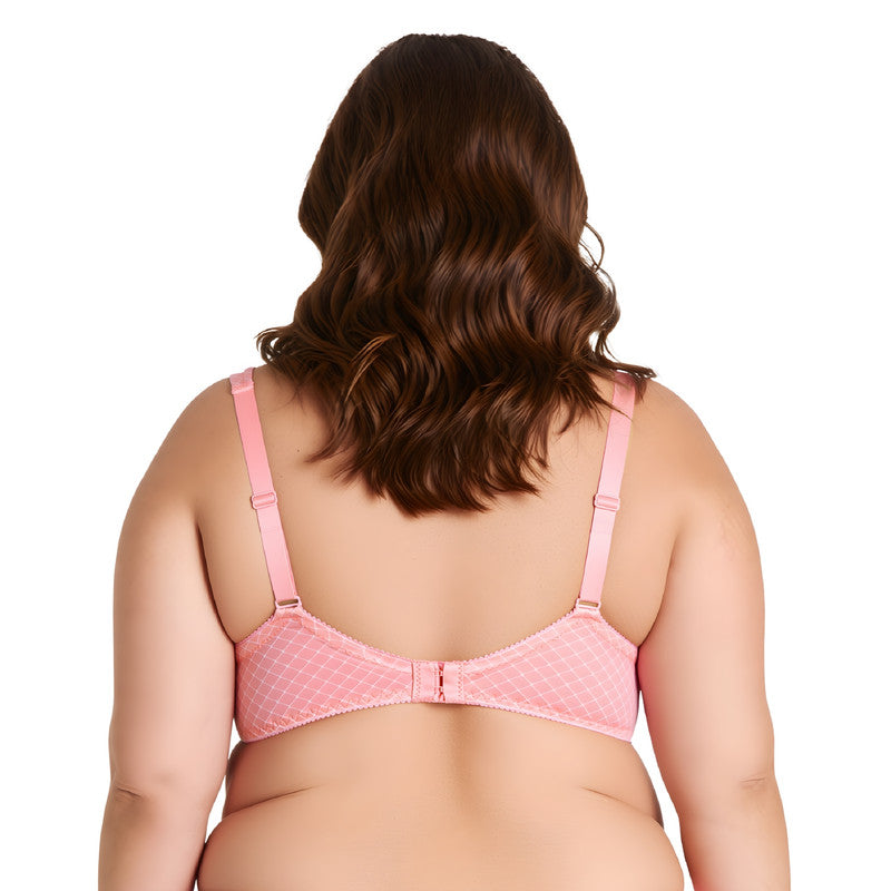 Women's Plus Size Unlined Underwire Lace Bra with Cushion Straps
