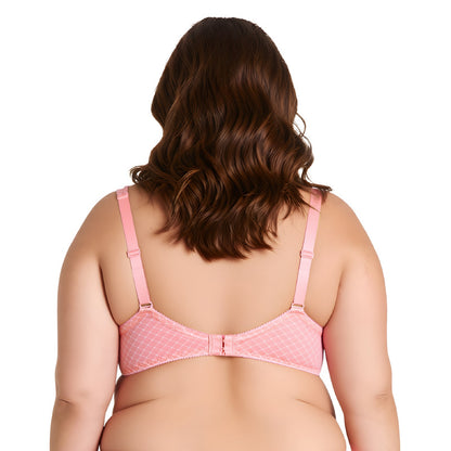 Women's Plus Size Unlined Underwire Lace Bra with Cushion Straps