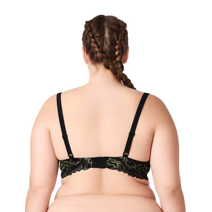 Women's Underwire Plus Size Push Up Add 1 and a Half Cup Lace Bras