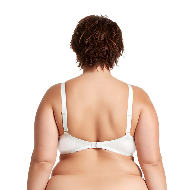 Women's Plus Size Minimizer Underwire Unlined Bra with Embroidery Lace