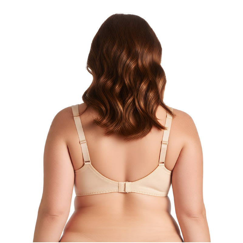 Women's Plus Size Unlined Underwire Lace Bra with Cushion Straps
