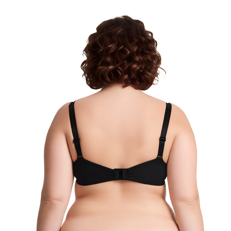 Women's Plus Size Unlined Underwire Lace Bra with Cushion Straps