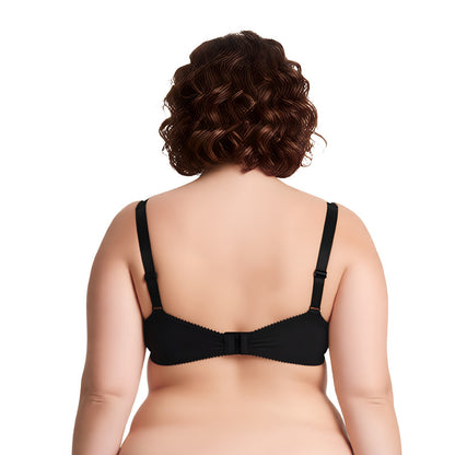Women's Plus Size Unlined Underwire Lace Bra with Cushion Straps