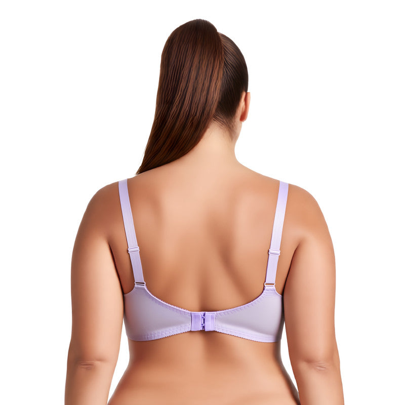 Women's Minimizer Unlined Underwire Bra With Lace Embroidery