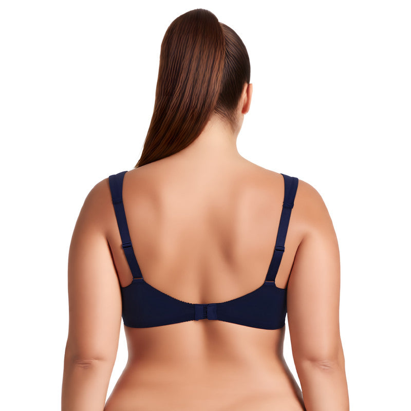 Women's Plus Size Unlined Underwire Lace Bra with Cushion Straps