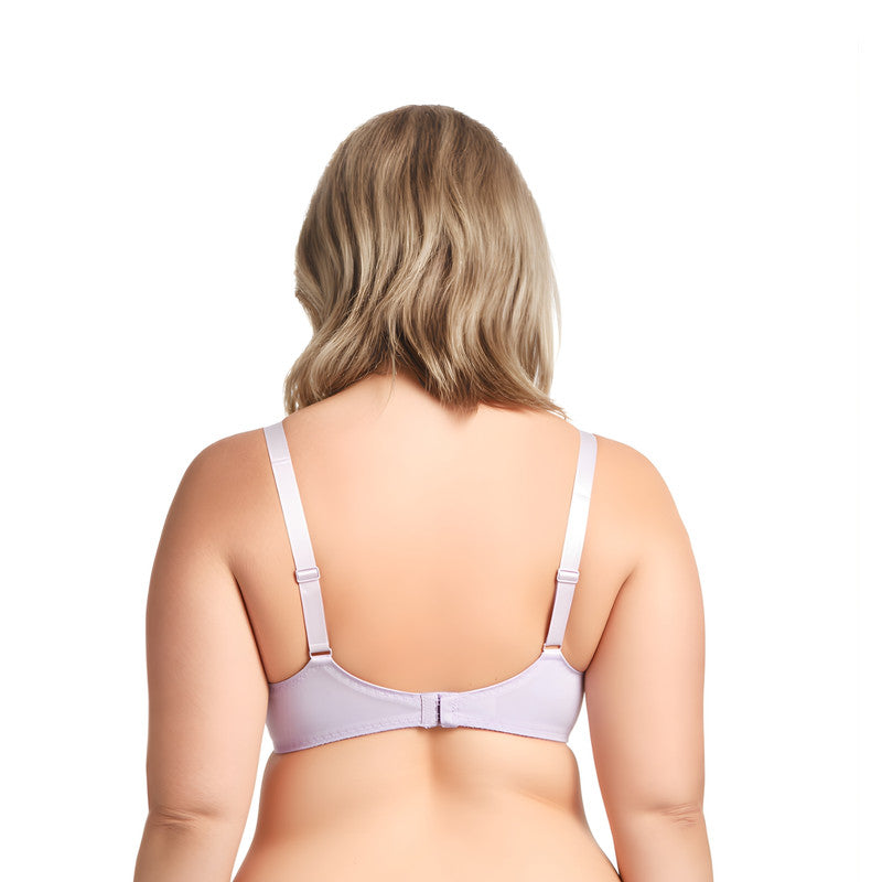 Plus Size Unlined Semi-Sheer Balconette Underwire Lace Bra