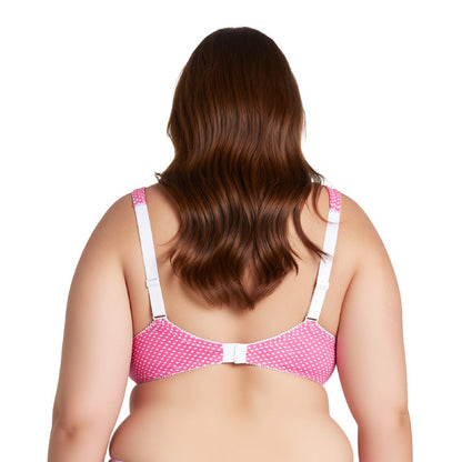 Women's Plus Size Unlined Underwire Lace Bra with Cushion Straps